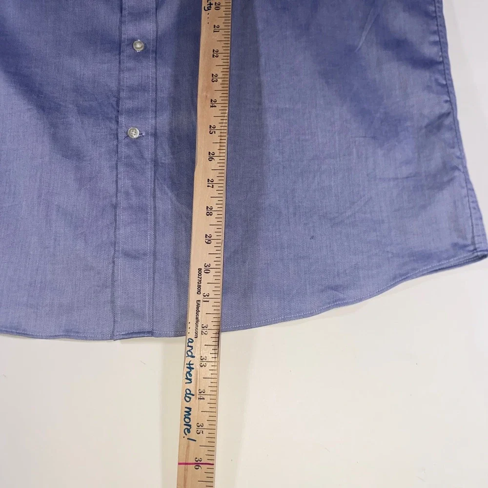 Tommy Hilfiger Mens Blue Regular Fit Stretch Wrinkle Resistant Shirt L 16-16.5 - Picture 4 of 7
